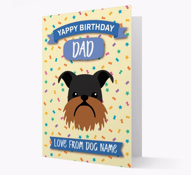 Personalised Card 'Yappy Birthday Dad' with {breedCommonName} Icon